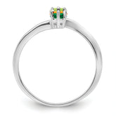 14k White Gold Genuine 3 Stone Mother's Ring - 7 / Genuine